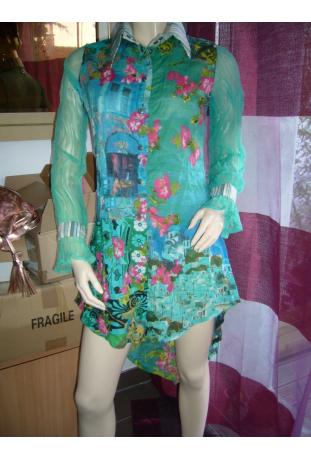 NOUVEAUTES ! chemise STQ queue de pie turquoise