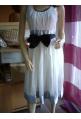 robe cocktail 100% soie blanc/argent 07/08