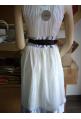 robe cocktail 100% soie blanc/argent 07/08