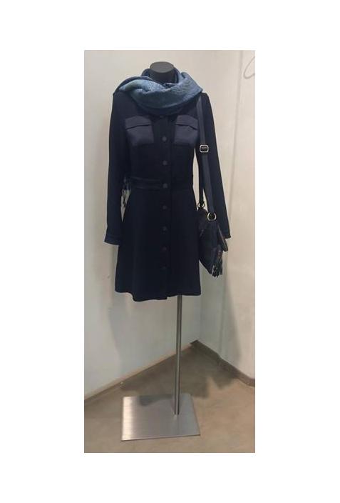 COP COPINE : robe avec empiècements satinés modèle SATOU - collection automne/hiver 2016-2017