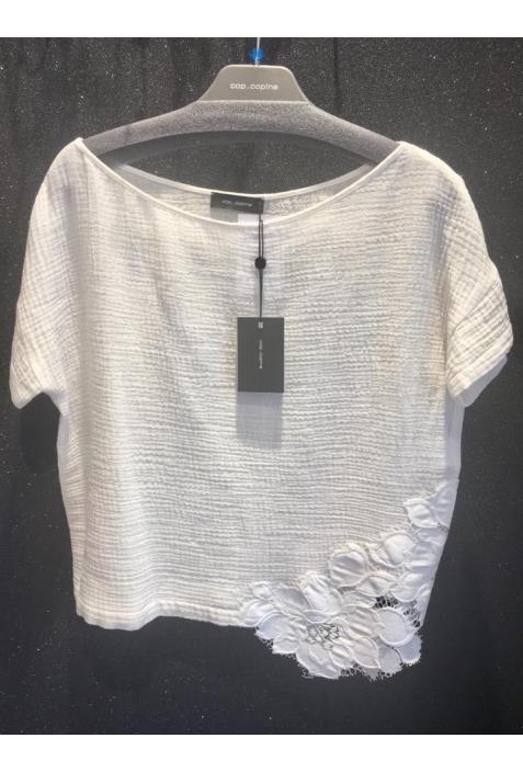 COP COPINE : top court dentelle modèle TREFLE - collection printemps/été 2017