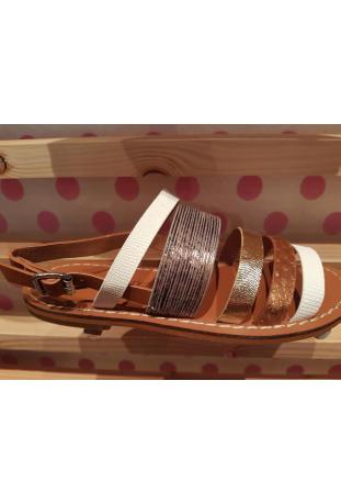 VANESSA WU : sandales plates bronze et dorée - collection été 2017