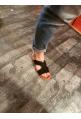 VANESSA WU : sandales plate noire - collection été 2017