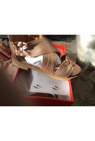 VANESSA WU : sandales plates multibrides roses SD1244RS - collection printemps/été 2017