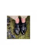 VANESSA WU HIVER 2017-2018 : Derbies noires imprimé arty Ref RL1640NR - collection automne/hiver 2017-2018