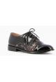 VANESSA WU : Derbies noires imprimé arty Ref RL1640NR - collection automne/hiver 2017-2018