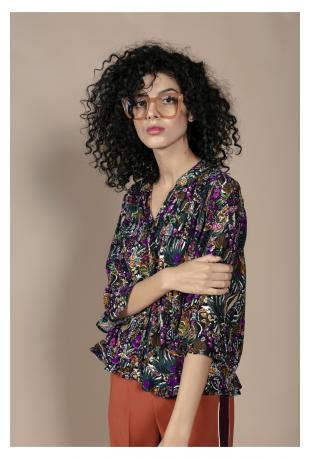 GRACE & MILA HIVER 2018- 2019 : blouse imprimé jungle modèle RAVIOLI