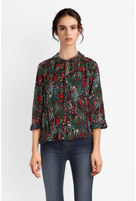 GRACE & MILA HIVER 2018- 2019 : blouse imprimé jungle modèle RAVIOLI