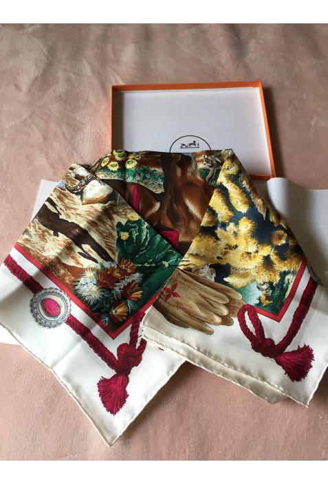 Foulard Hermès intitulé "THE PONY EXPRESS" - EXTREMEMENT RARE ET RECHERCHE !