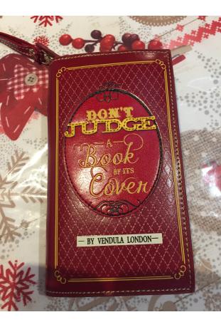 VENDULA LONDON : portefeuille modèle BOOK "don't judge a book by its cover" rouge