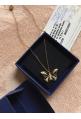 SWAROVSKI : collier pendentif "papillon" plaqué or, neuf avec certificat dans sa boîte