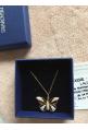 SWAROVSKI : collier pendentif "papillon" plaqué or, neuf avec certificat dans sa boîte