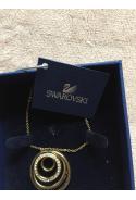 SWAROVSKI : collier pendentif "médaillon" plaqué or, neuf avec références dans sa boîte